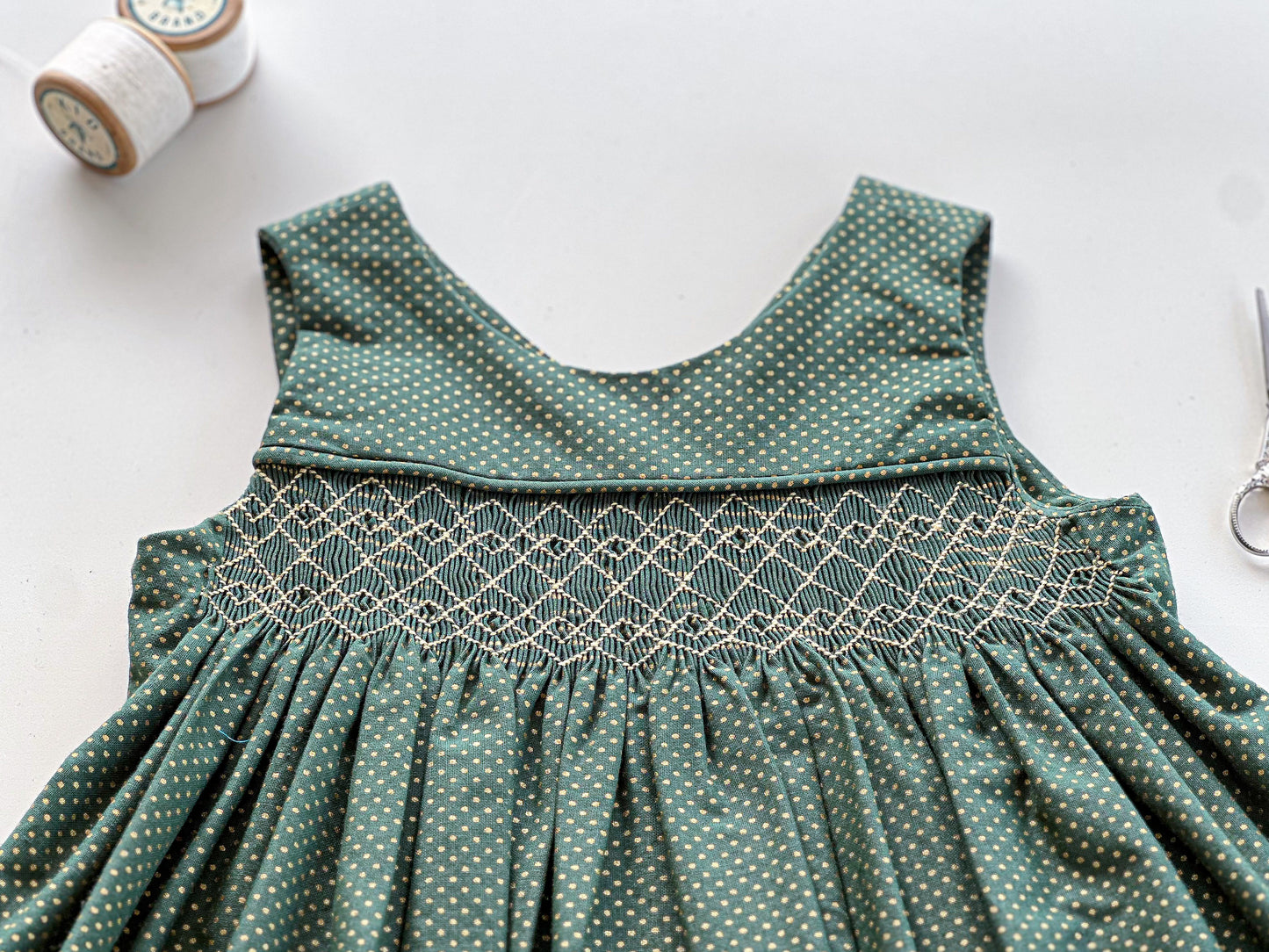 Green and gold polka dots (2 years)