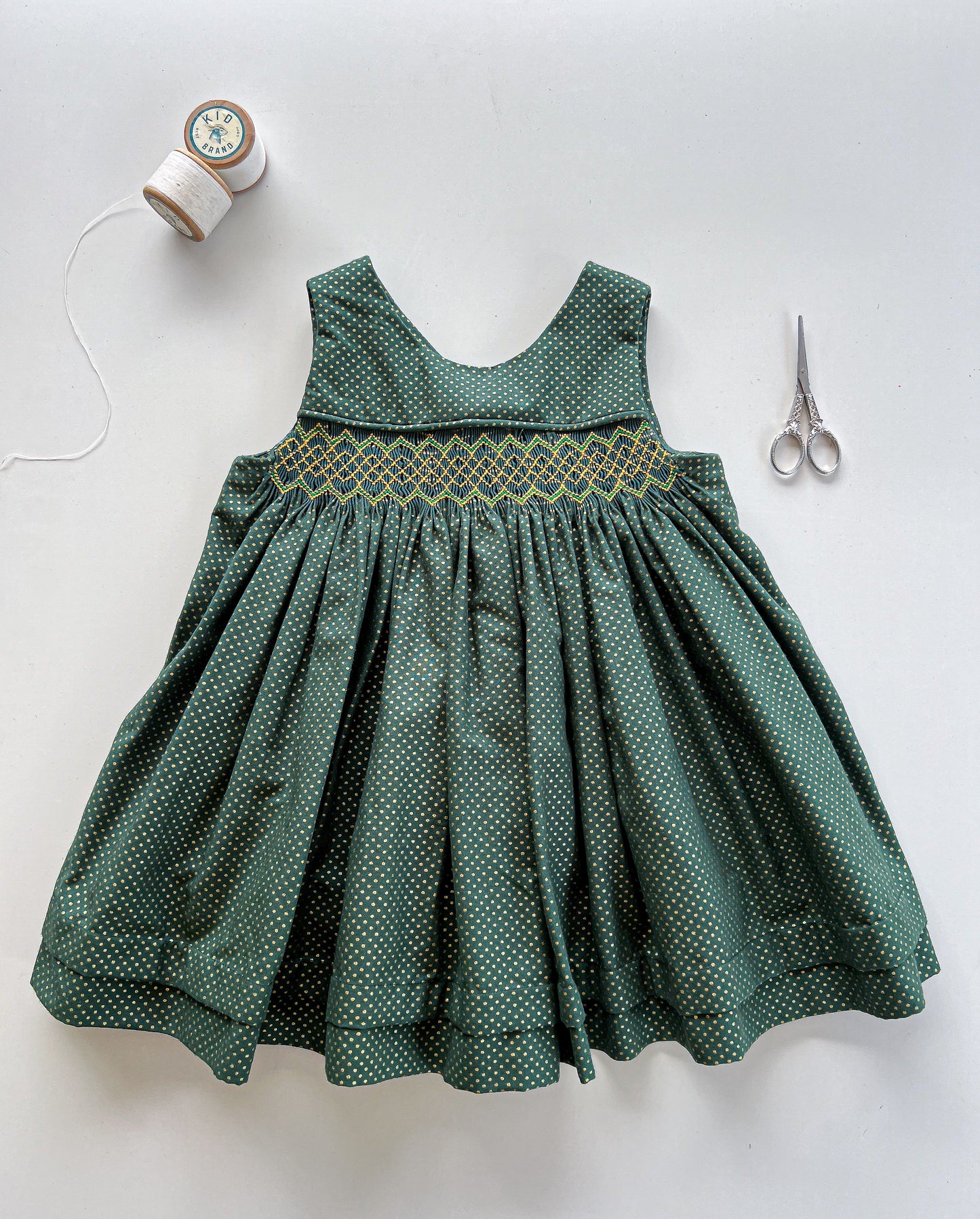 Green and gold polka dots (6-12 months)